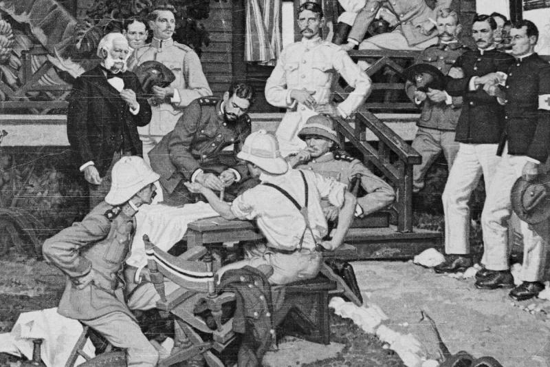 Illus. Of Men Getting Inoculations