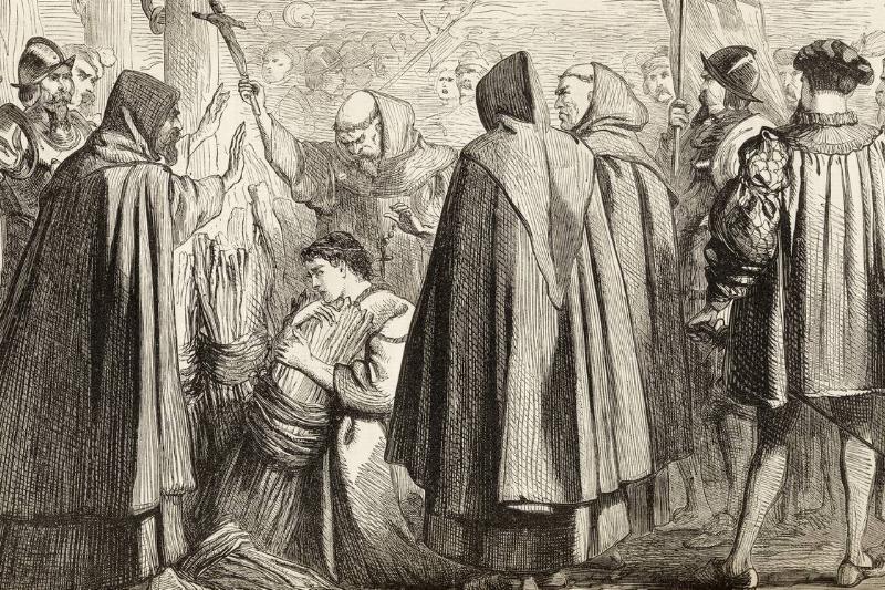 John Frith About To Be Burnt At The Stake For Heresy