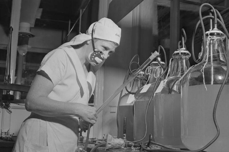 Marie Wooster Working with Vaccine