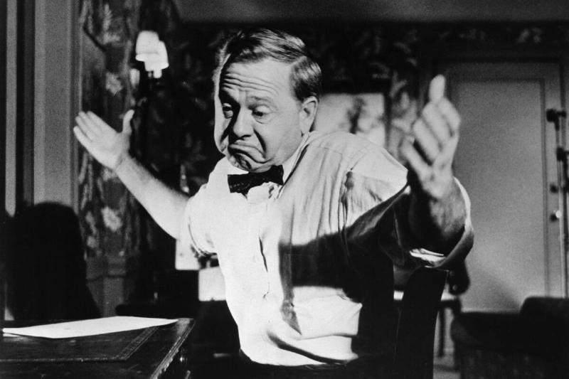 Mickey Rooney Gesturing as Disgruntled Character