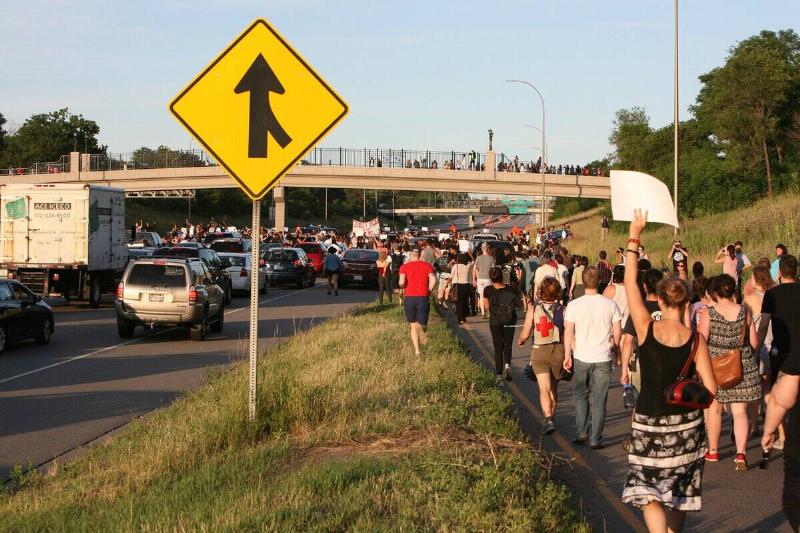 Protesters March At St. Paul Freeway Riot