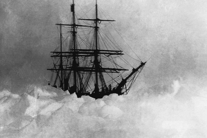 Robert E. Peary's Ship Locked in Ice