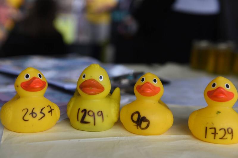Rubber duck winners seen at Rubber Duck Race for COSMIC...