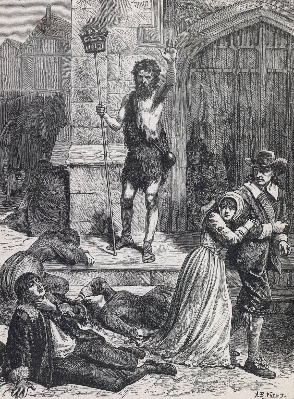 Scene from Great Plague of London in 1665