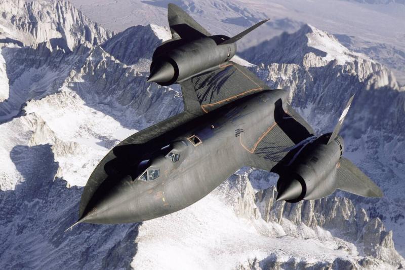 Sr-71 Over Snow-Capped Mountains