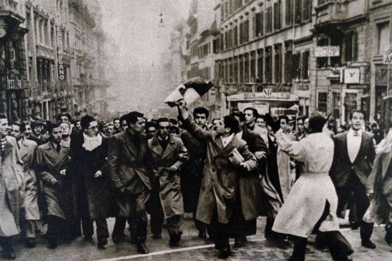 Students rioting against Gian Galeazzo Ciano.
