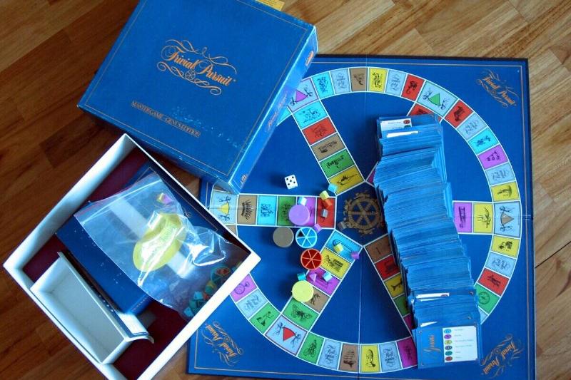 The board game TRIVIAL PURSUIT.
