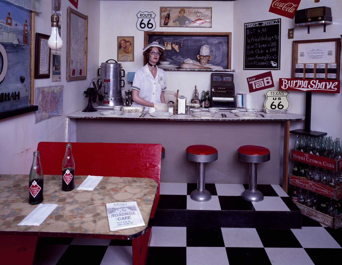 The quirky Greasy Spoon restaurant inside the Route 66 Museum in the Texas Panhandle