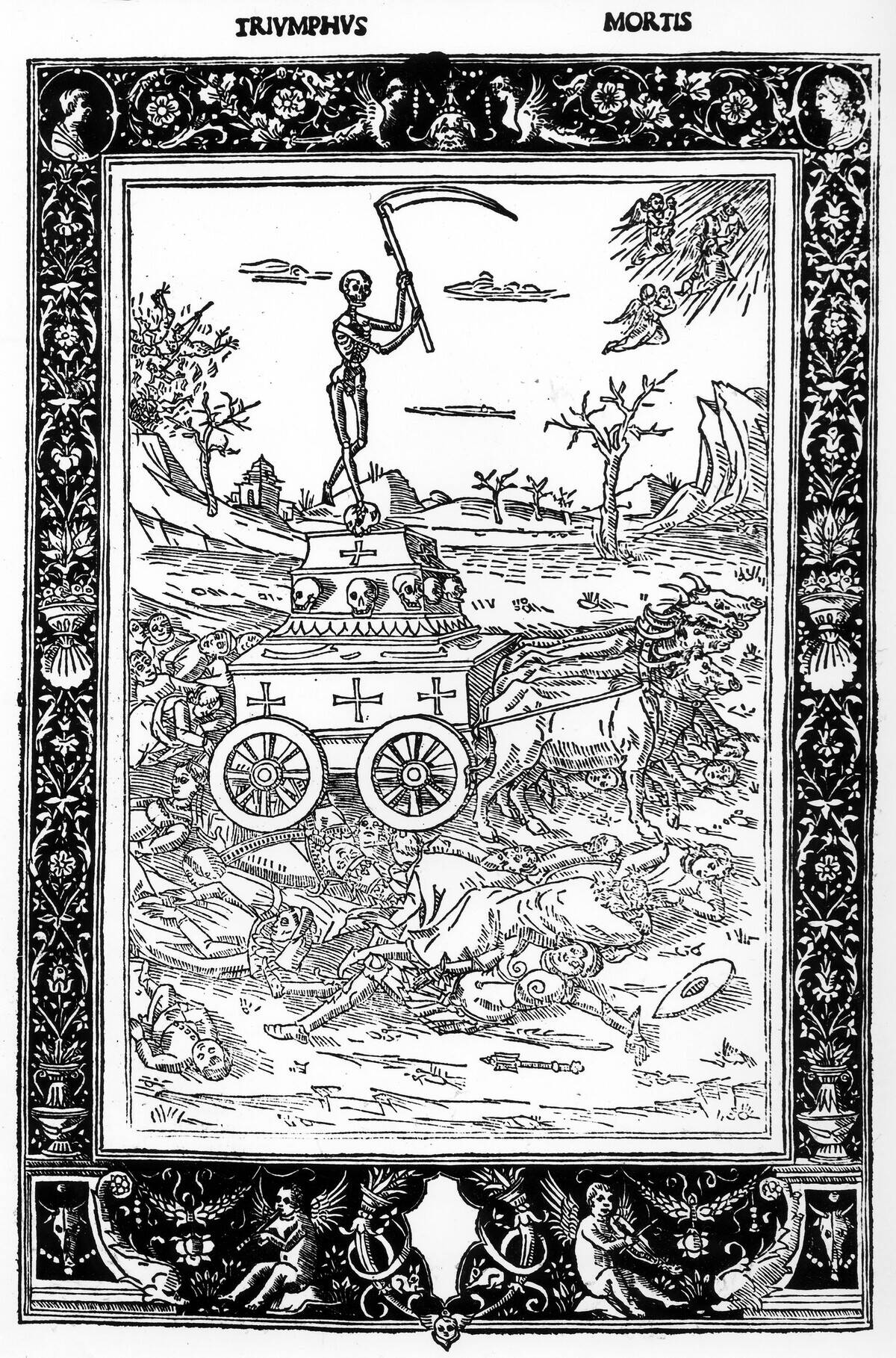 Triumph of death at the time of plague epidemic.