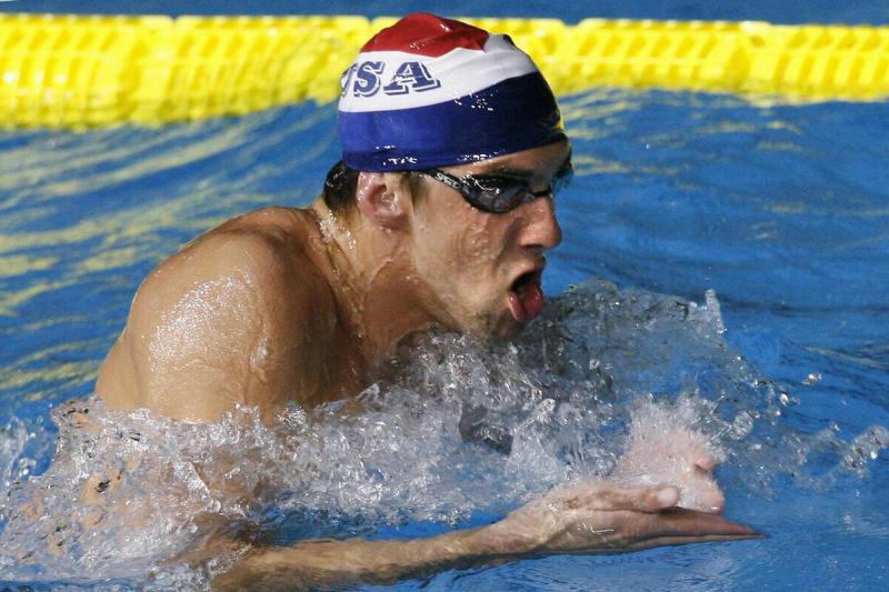 US swimming star Michael Phelps is seen...