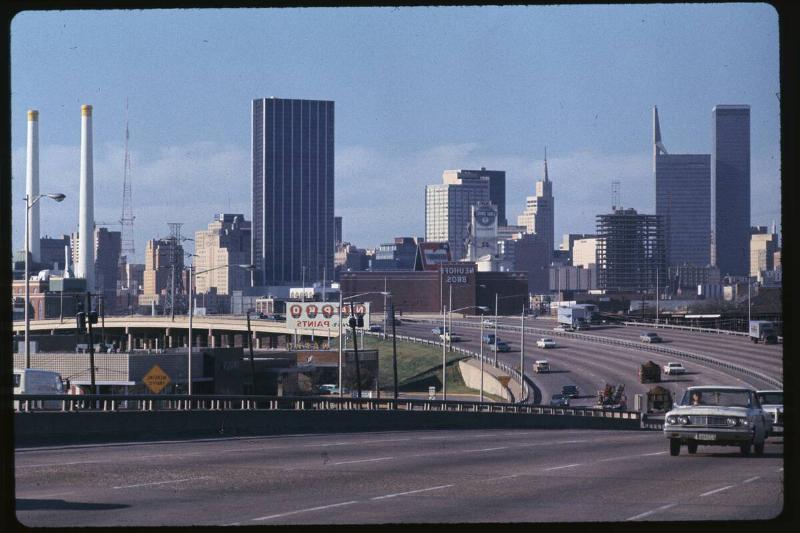 View of Dallas from the Stemmons Freeway