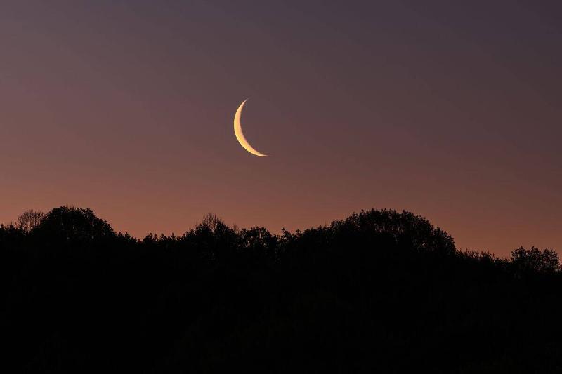 Waning crescent moon.