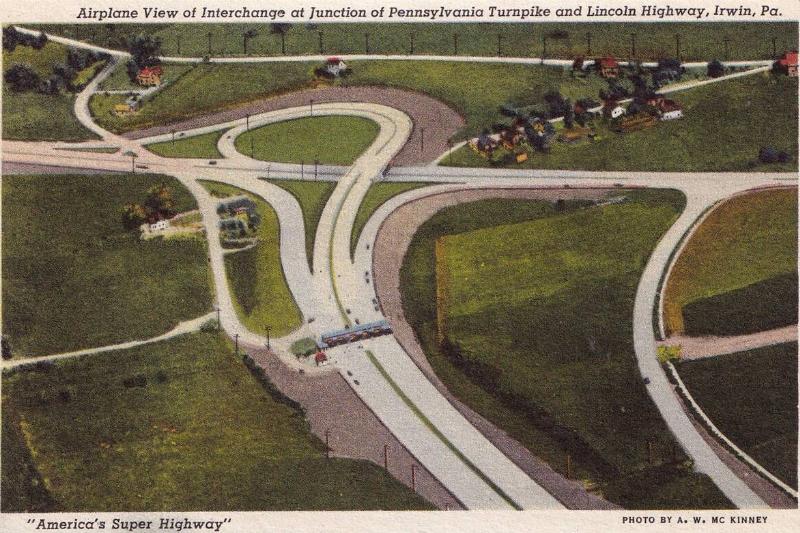 Vintage souvenir postcard, Interesting Scenes from the Pennsylvania Turnpike series, ca 1943