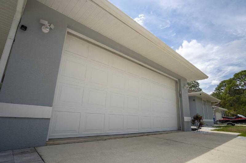 Sectional garage door. 