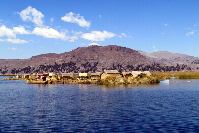 Uros Islands of Reeds Lake Titicaca.