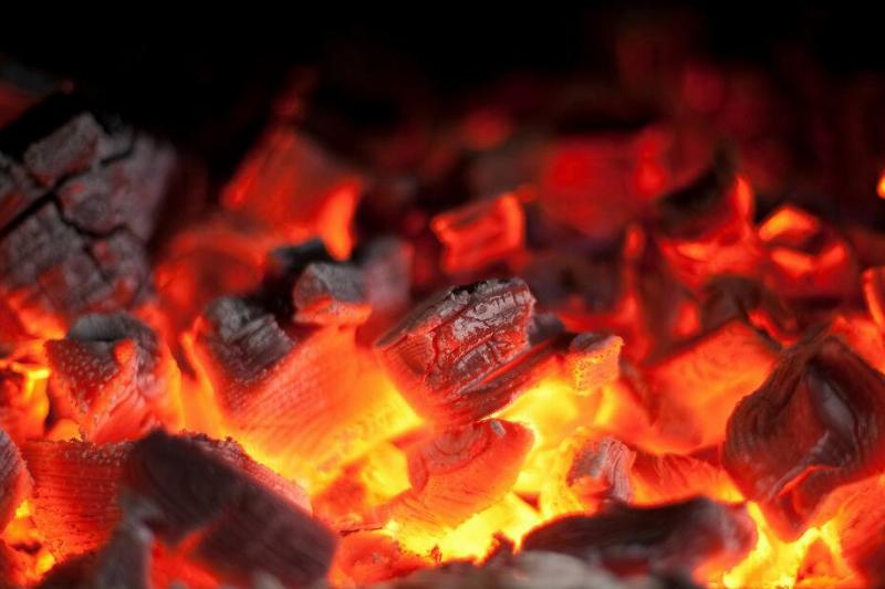 Hot coals.