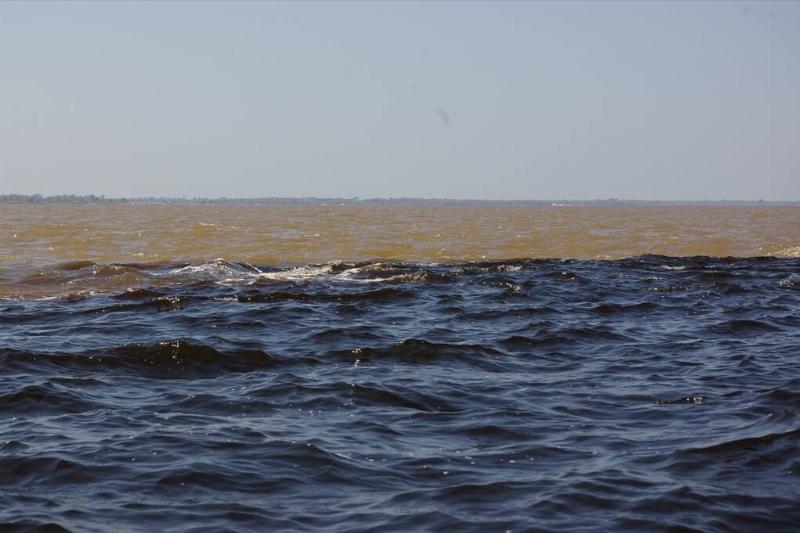The Rio Negro meeting the Rio Solimões.