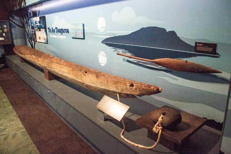 A recovered piece of a different Maori waka. 