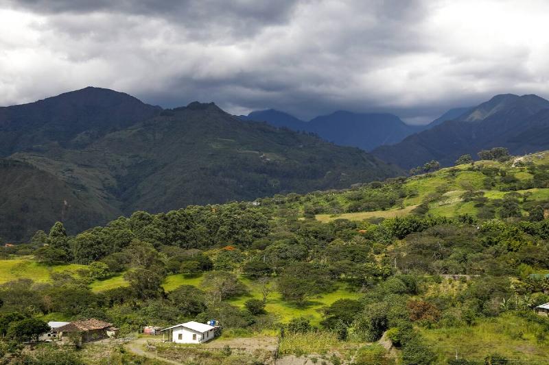 Houses and landscape near Vilcabamba, Ecuador.