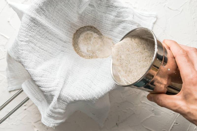 Dirty water strained through cloth.