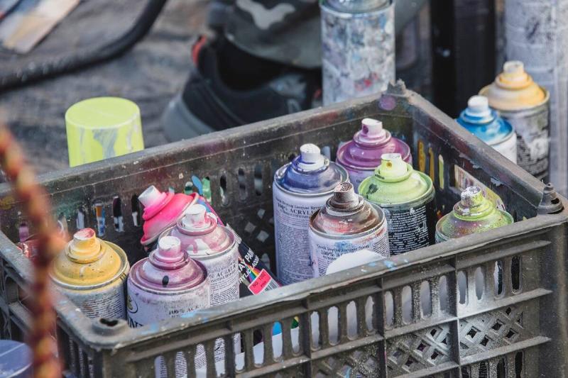 Old spray paint cans.