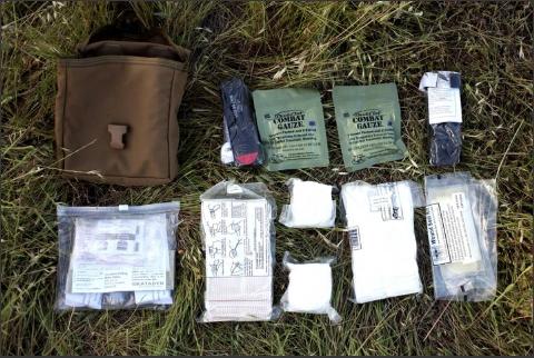 Items included in a US Army IFAK.