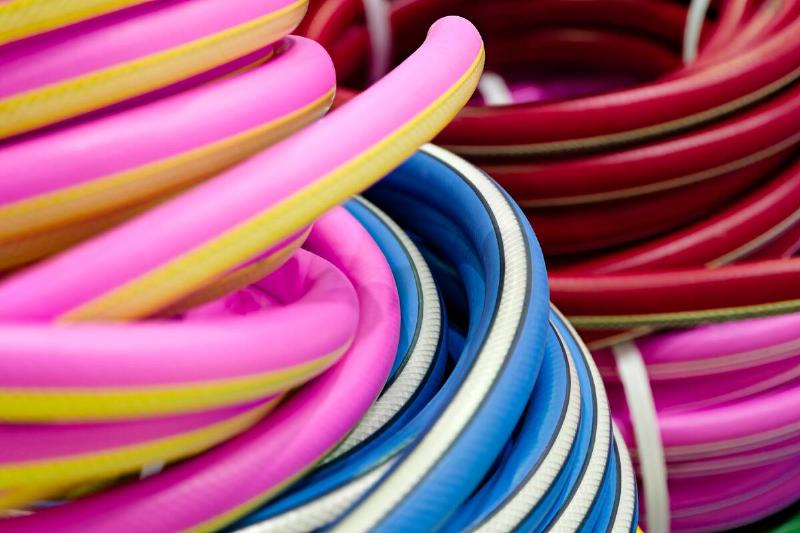 Different colorful hoses.