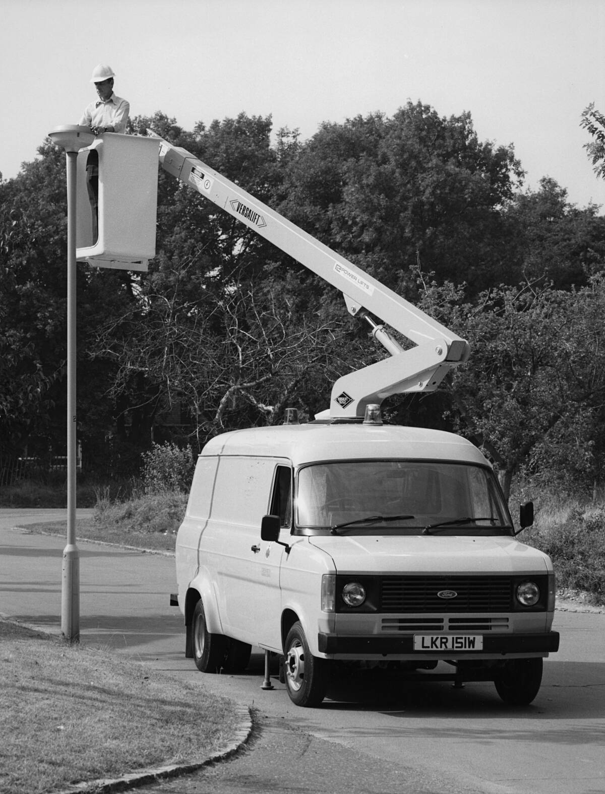 Ford Transit 190 with an extending boom coming out of its roof