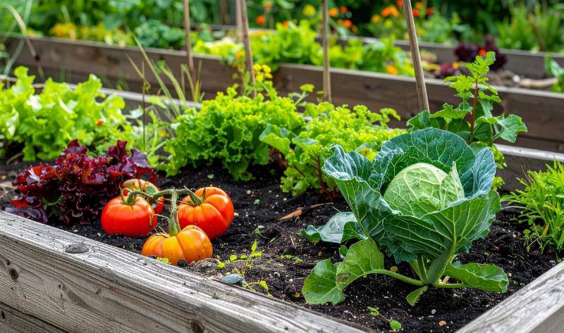 A vegetable garden box.