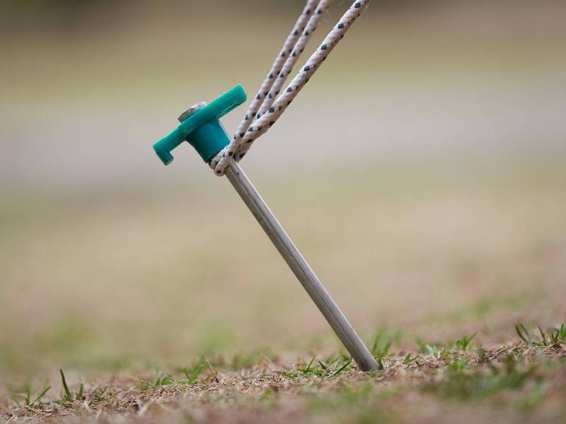 Close up of the pegs to pitch a tent