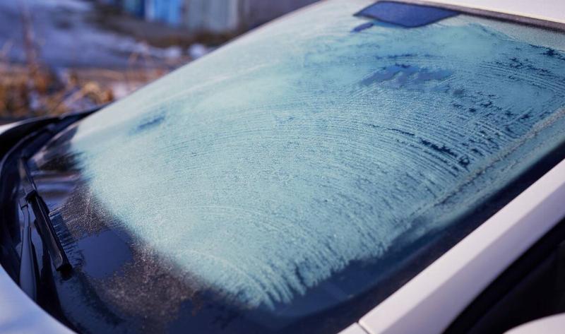 A frosty windshield.