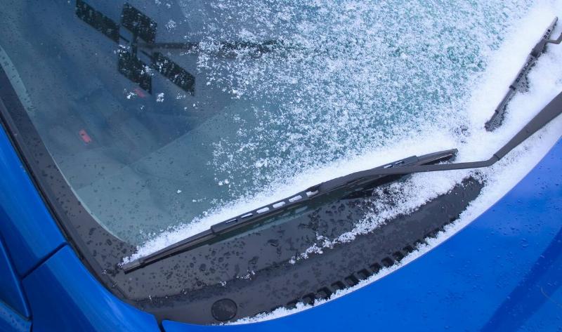 A frosty windshield.