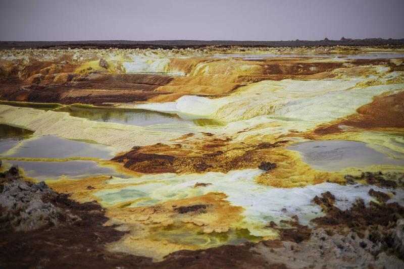 A general view of the hydrothermal system of Dallol, in the Danakil Depression of the Afar region, on March 24, 2024.