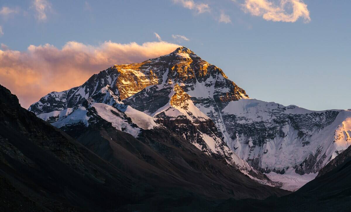 The peak of Mount Everest.