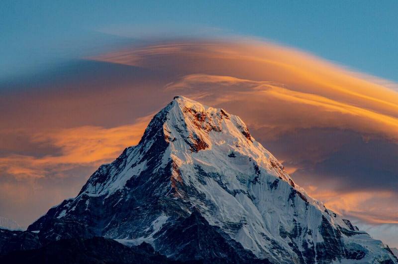 The peak of Mount Everest.