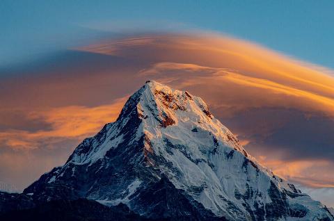 The peak of Mount Everest.
