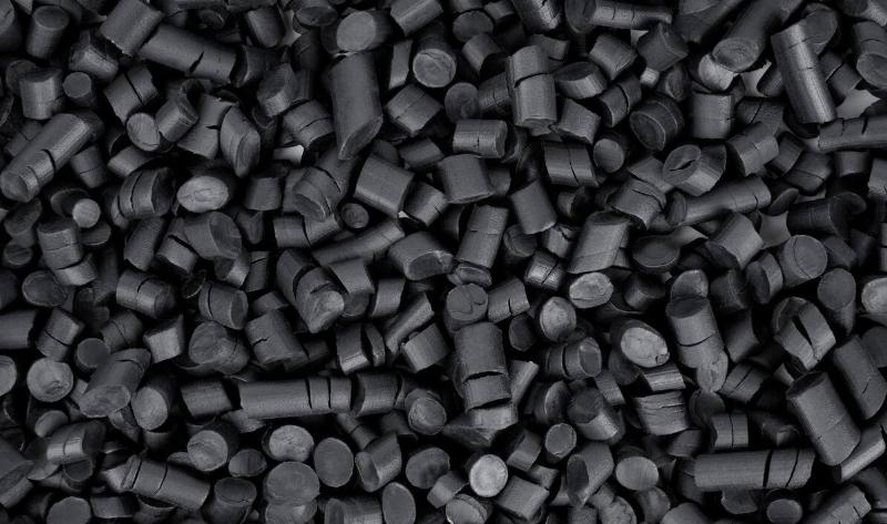 A closeup of rubber mulch.