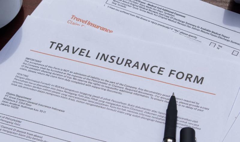 A travel insurance form.