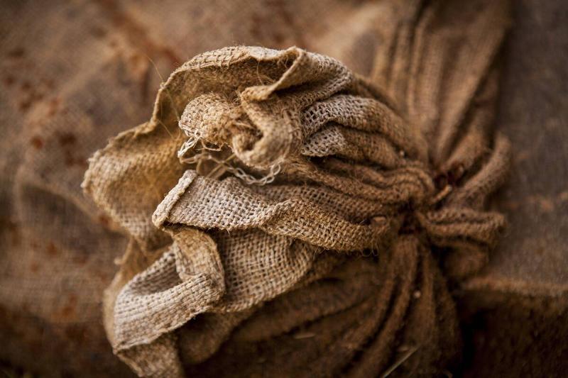 A closeup of some burlap.