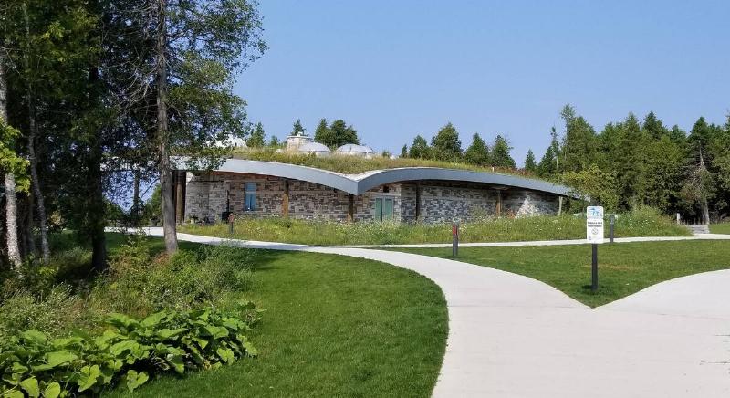 Visitor center with green roof