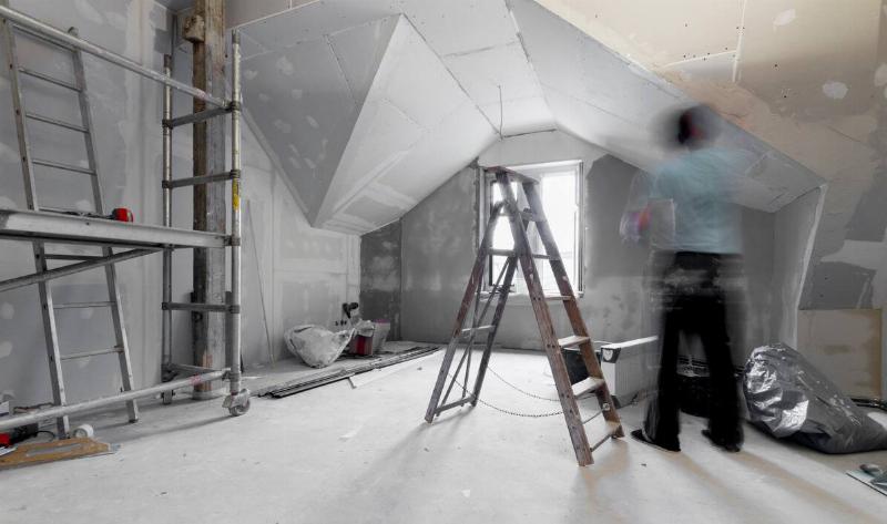 A room being renovated.
