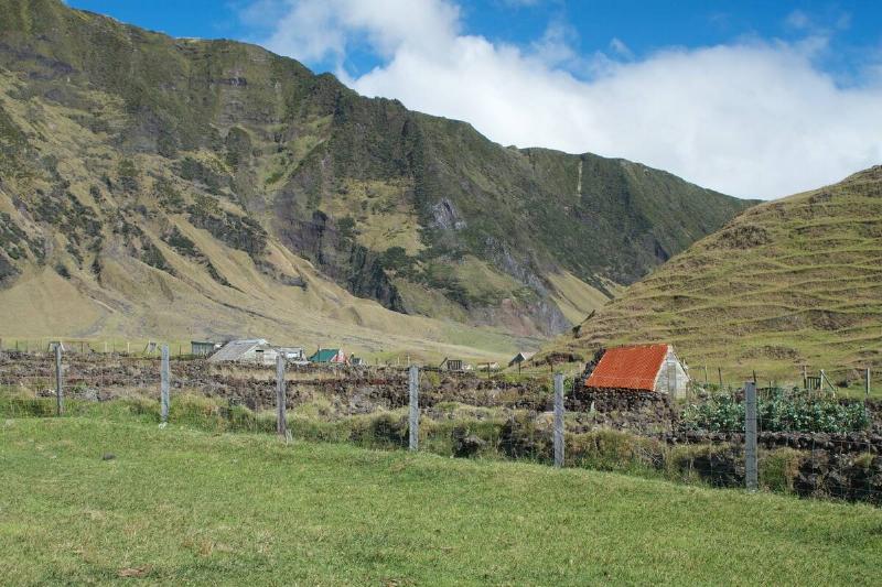 A view of the potato patches in Tristan da Cunha.