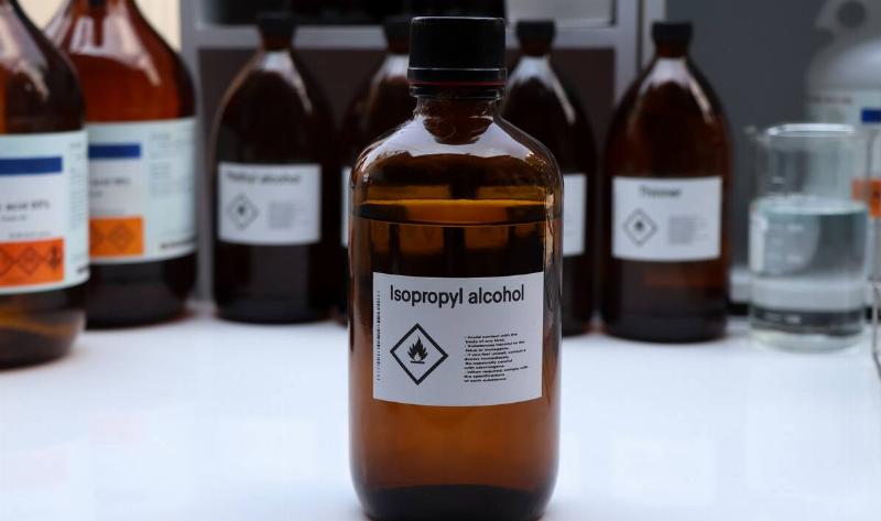 A bottle of isopropyl alcohol.