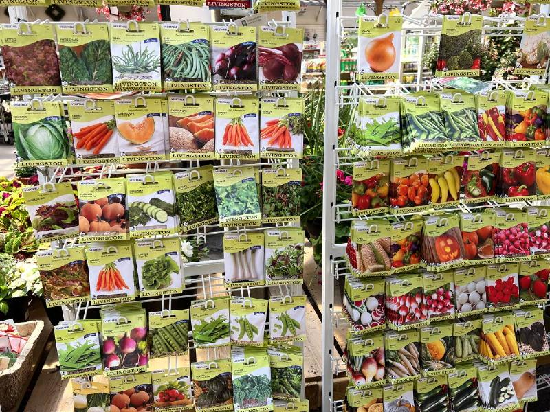 Seeds displayed at a garden centre during the Spring season in Mississauga, Ontario, Canada on May 14, 2023.