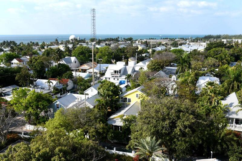 From the top of the Key West Lighthouse museum built in 1847 is a 360 degree view of Key West March 23, 2019 Key West, Florida