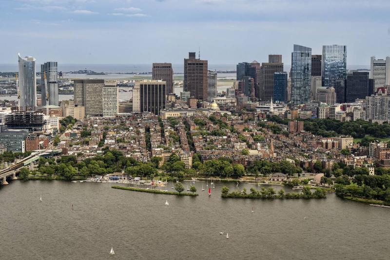 An aerial general view during a game between the Boston Red Sox and the Houston Astros on August 11, 2024 at Fenway Park in Boston, Massachusetts.