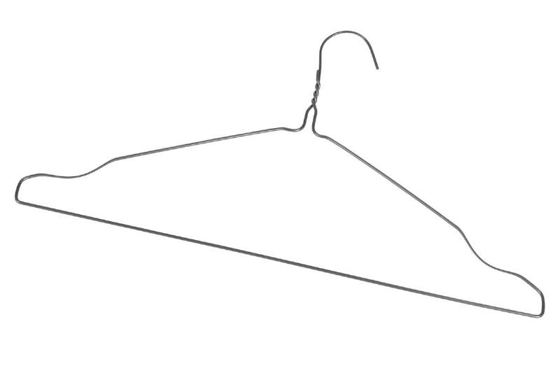 A wire hanger. 