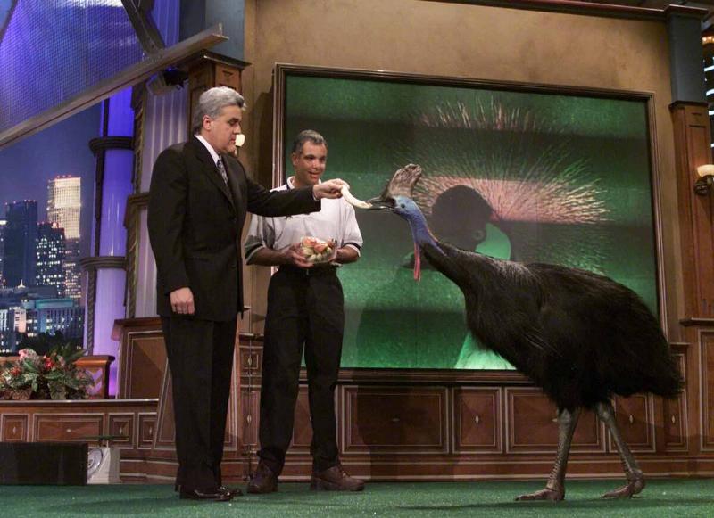 Host Jay Leno talks with Joe Carvalhod on January 5. 2001