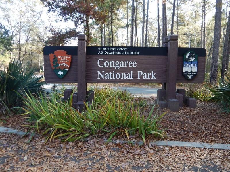Congaree National Park, entrance sign, South Carolina