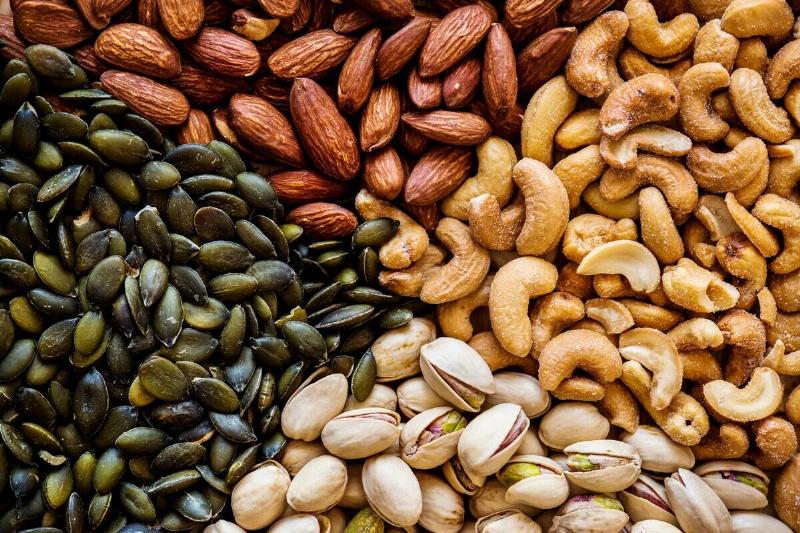 Various nut varieties placed together